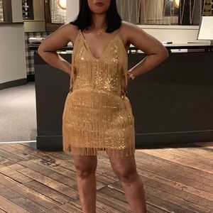 Elegant evening / special occasion gold dress